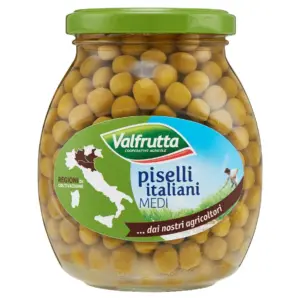 Valfrutta Piselli Medi zöldborsó üvegben 360 g
