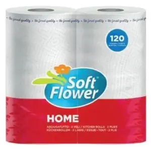 Soft Flower konyhai törlő 2 tekercs (2×60 lap)