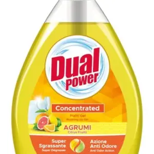 Dual Power citrusos kézi mosogatószer adagolóval 1 liter