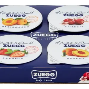 Zuegg vegyes mini lekvárválogatás 4×25 g (barack, eper, meggy, őszibarack)