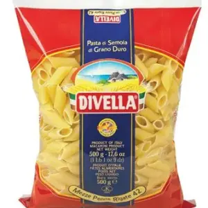 Divella fél penne rigate tészta No.42, 500 g