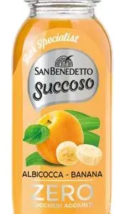 San Benedetto Succoso Zero őszibarack–banán üdítő üvegben 200 ml