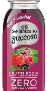 San Benedetto Succoso Zero piros gyümölcs ízű üdítő üvegben 200 ml