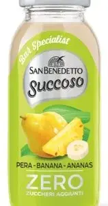 San Benedetto Succoso Zero körte–banán üdítő üvegben 200 ml