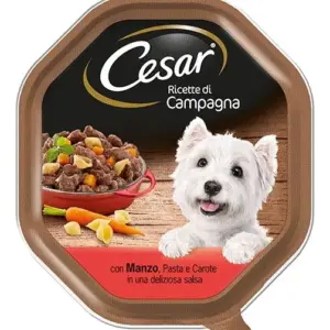 Cesar Ricette Campagnole marhás, tésztás, sárgarépás kutyaeledel 150 g