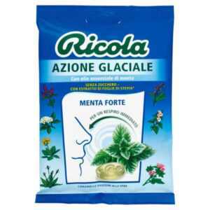 Ricola Azione Glaciale erős mentás cukormentes gyógynövényes cukorka 70 g