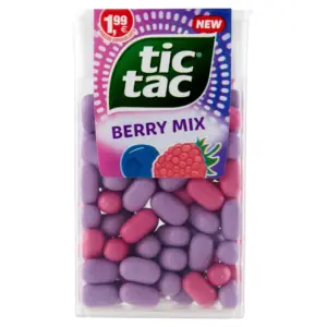 Tic Tac Myrtille & Framboise áfonya-málna ízű drazsé 49 g