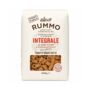 Rummo Integrale Tubetti Rigati No. 72 teljes kiőrlésű csőtészta 500 g