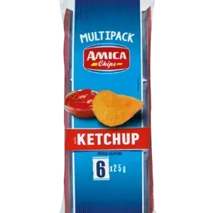 Amica Chips Ketchup – ketchup ízű burgonyachips multipack 6×25 g (150 g)